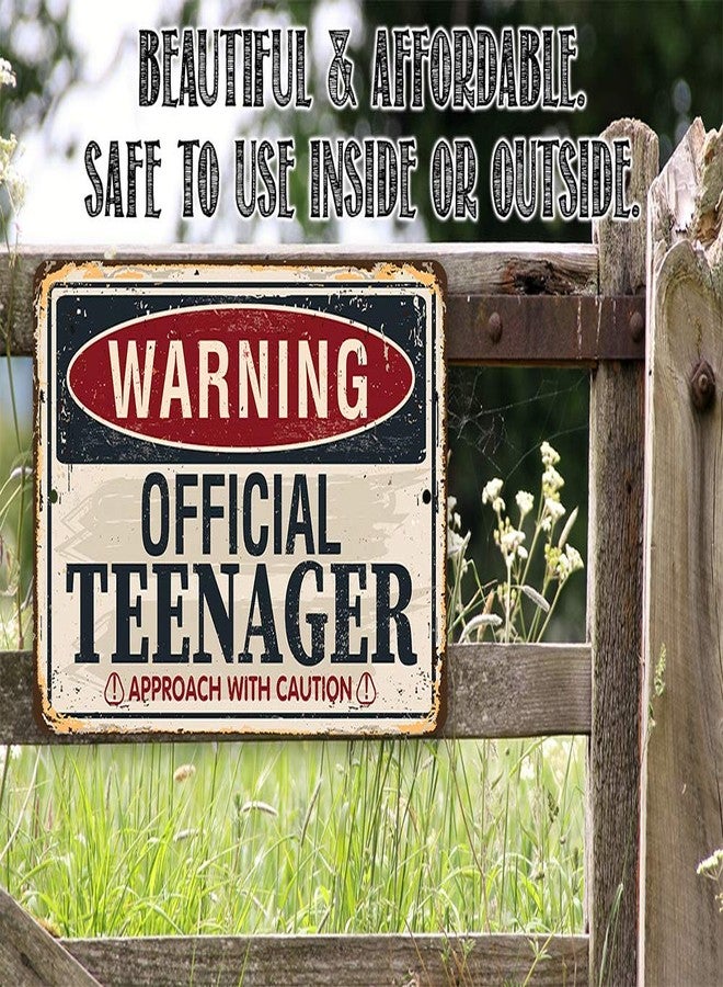 Lone Star Art Metal Sign - Warning Official Teenager - Durable Metal Sign - Use Indoor/Outdoor - Funny Teen's Bedroom Decor Beware of Teenager sign Decor and Birthday Gift (8" x 12") - Image 5
